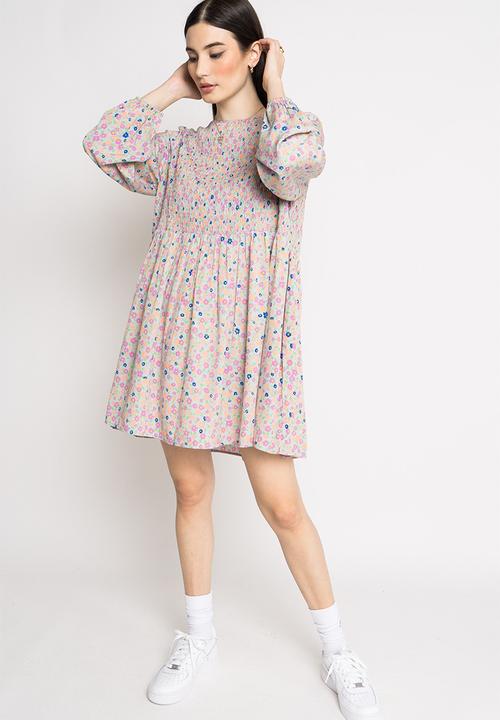 Daisy Street - Shirred alexis dress - multi ditsy