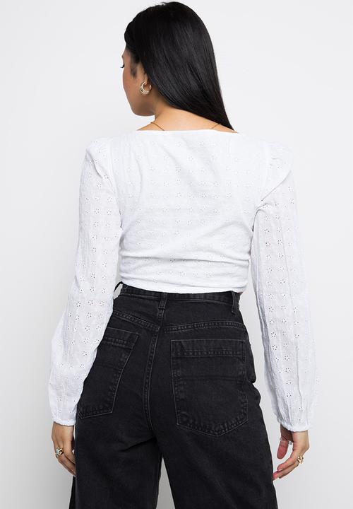 Daisy Street - Broderie crop - white