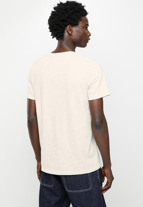 Superdry. - Vintage script style coll tee - oat marl