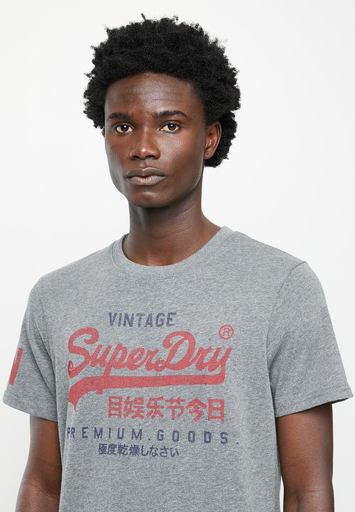Superdry. - Vintage vl classic tee - rich charcoal marl