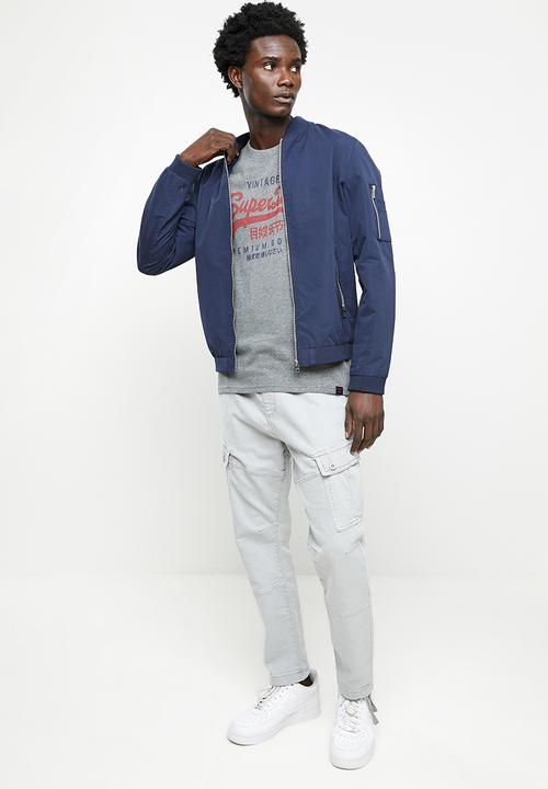 Superdry. - Vintage vl classic tee - rich charcoal marl