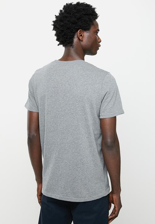 Superdry. - Vintage script style coll tee - rich charcoal marl
