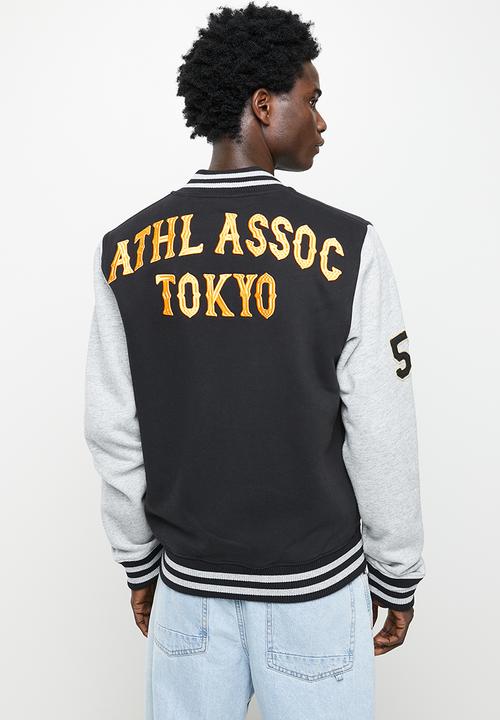 Superdry. - Vintage collegiate jrsy bomber - black & grey