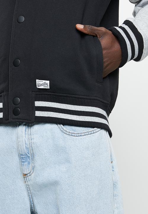 Superdry. - Vintage collegiate jrsy bomber - black & grey