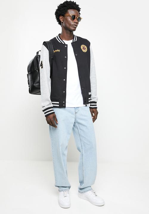 Superdry. - Vintage collegiate jrsy bomber - black & grey