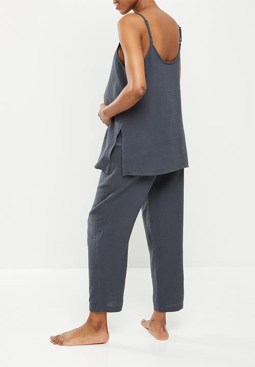 Superbalist - Maternity woven sleep set - charcoal