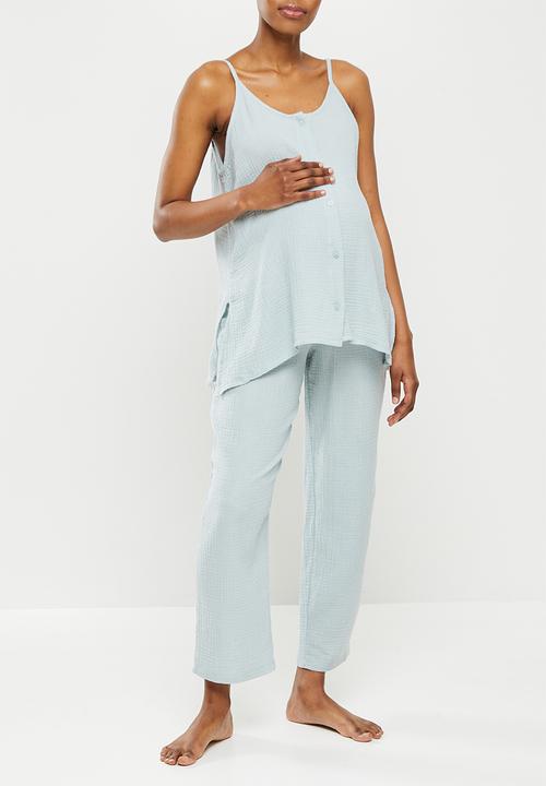 Superbalist - Maternity woven sleep set - light blue