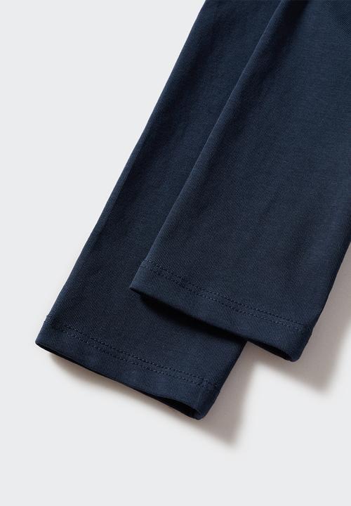 MANGO - Essential cotton leggings - navy