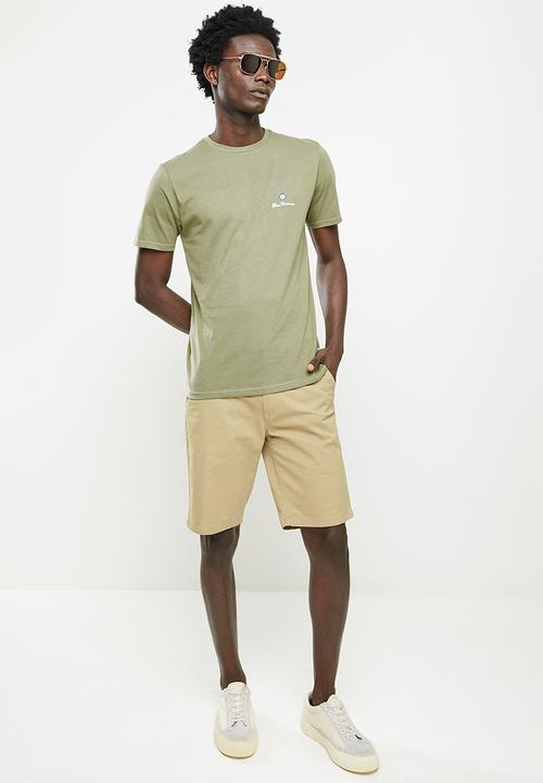 Ben Sherman - Entry tar print crew neck tee shirt - oliveDNU
