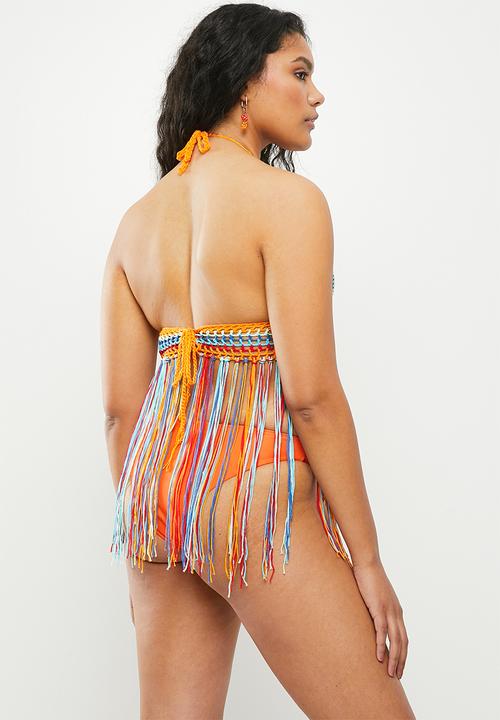 dailyfriday - V-neck fringe kaftan - multicolour