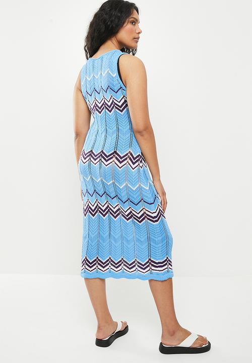 dailyfriday - Knit maxi cover up - blue print