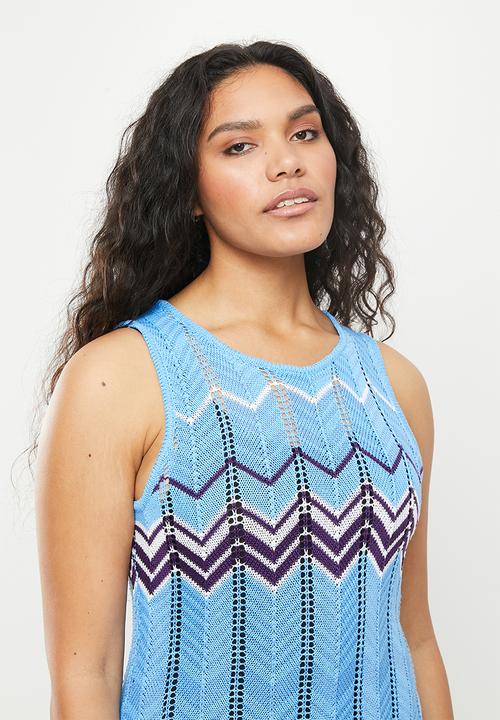 dailyfriday - Knit maxi cover up - blue print