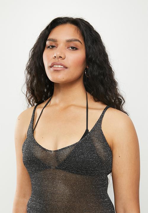 dailyfriday - Side slit beach cover up - black
