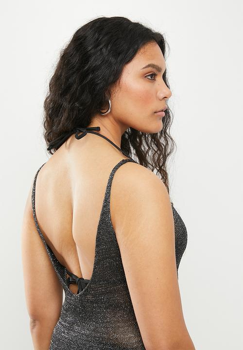 dailyfriday - Side slit beach cover up - black