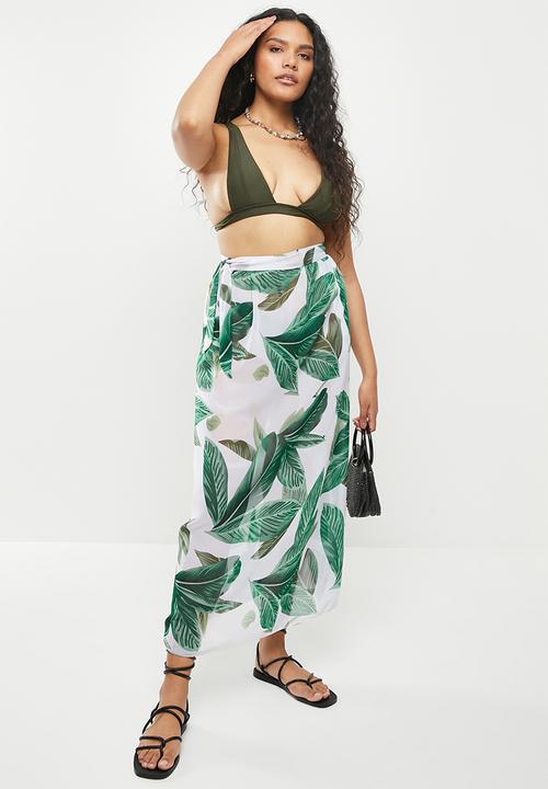 dailyfriday - Beach cover up midi skirt - tropical print