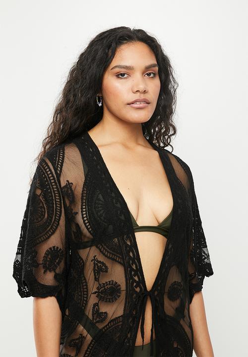 dailyfriday - Embroidered midi kaftan - black