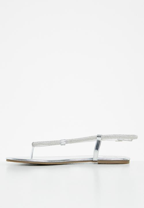 Footwork - Oanky t-bar diamante sandal - silver