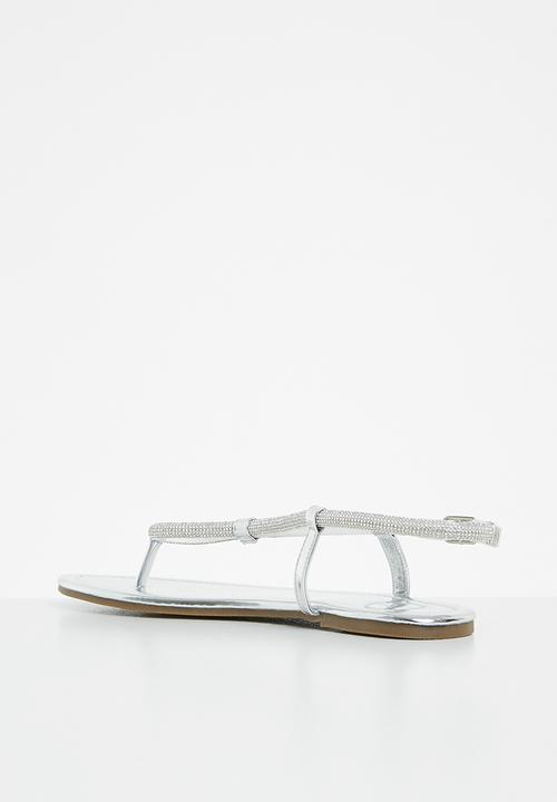 Footwork - Oanky t-bar diamante sandal - silver