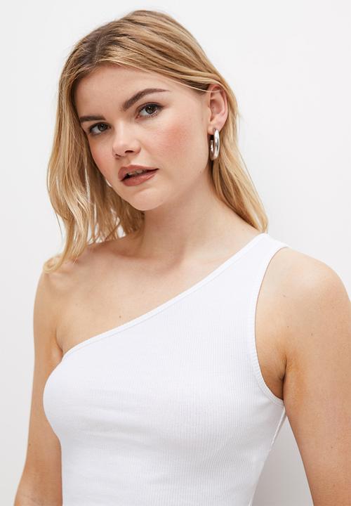 Blake - 2PK Assym crop tee - black & white