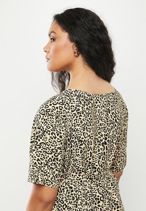 dailyfriday - Animal print kaftan - black & tan