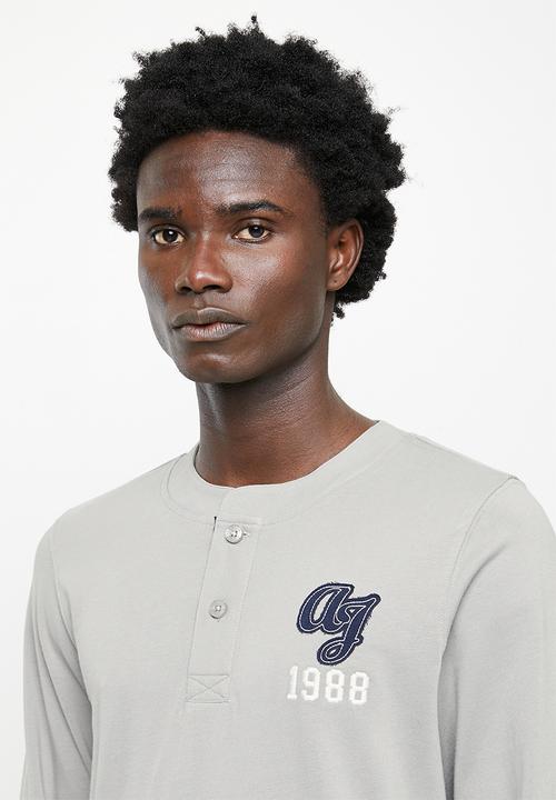 Aca Joe - Aca joe long sleeve tee - henley - grey