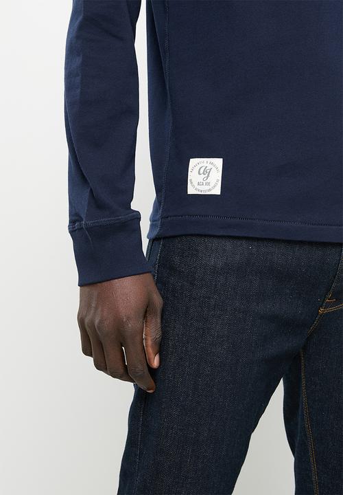 Aca Joe - Aca joe long sleeve tee - henley - navy