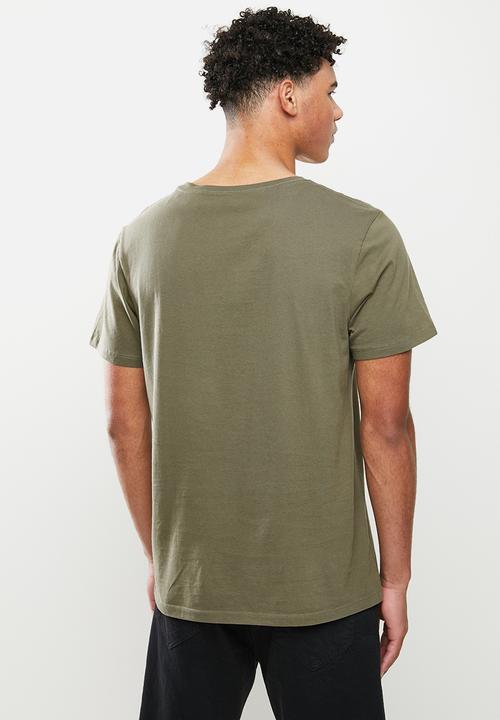 Cotton On - Organic v-neck T-shirt - military