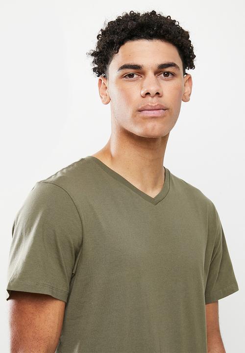 Cotton On - Organic v-neck T-shirt - military
