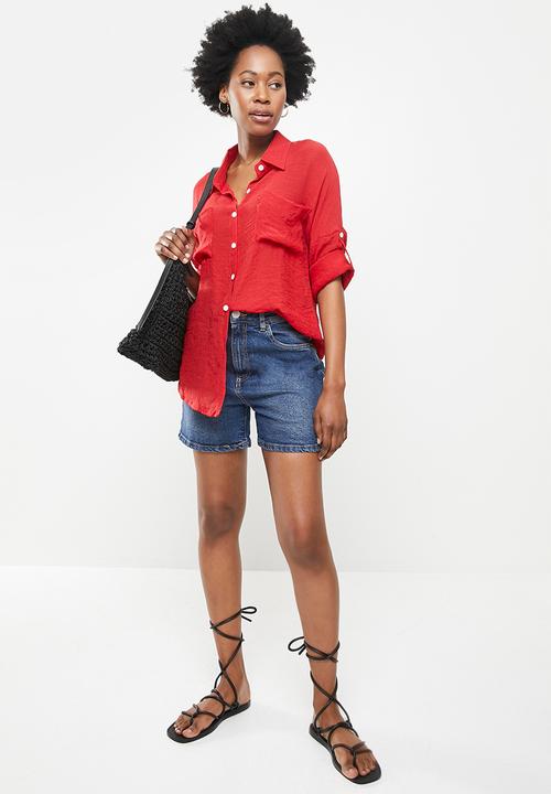 dailyfriday - Boyfriend shirt - red
