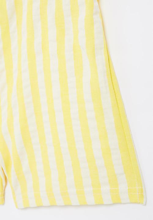 Pop Candy - Girls check playsuit - yellow