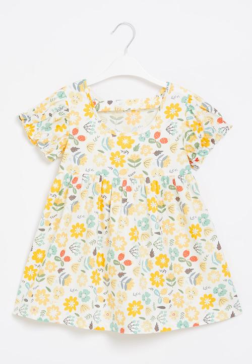 Pop Candy - Girls printed dress - yellow