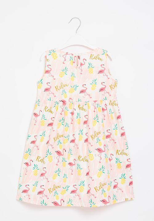 Pop Candy - Girls flamingo dress - multi