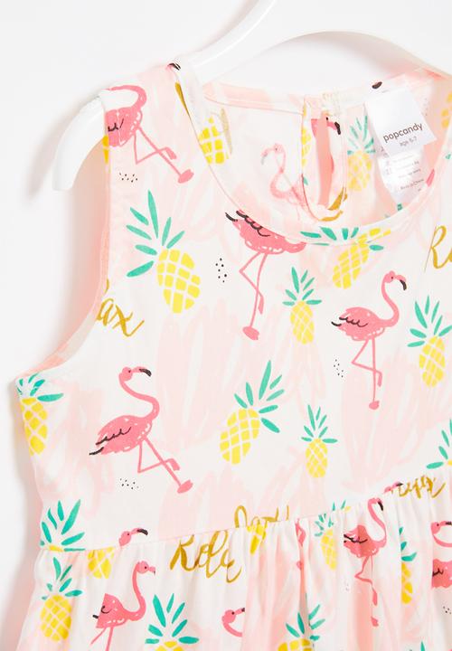 Pop Candy - Girls flamingo dress - multi