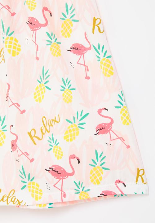 Pop Candy - Girls flamingo dress - multi