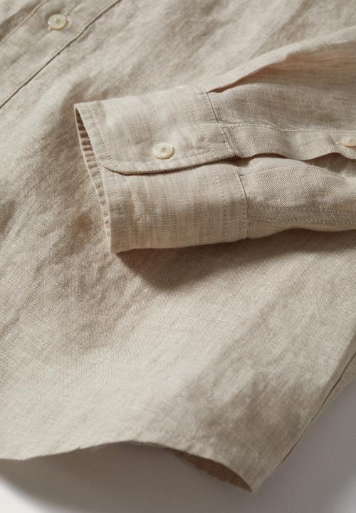 MANGO - Avispa linen shirt  - beige