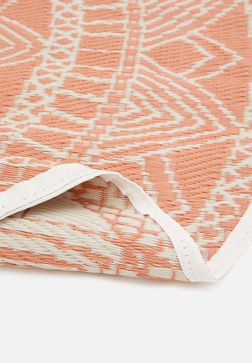 H&S - Lattice outdoor rug - coral