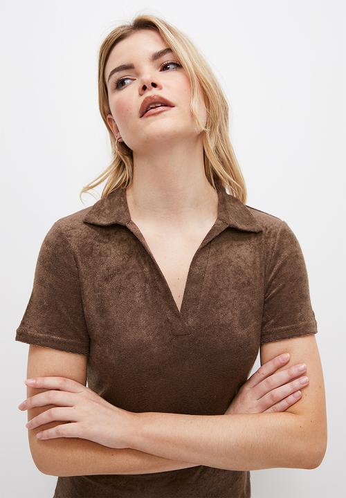 Blake - Toweling bodycon dress - chocolate
