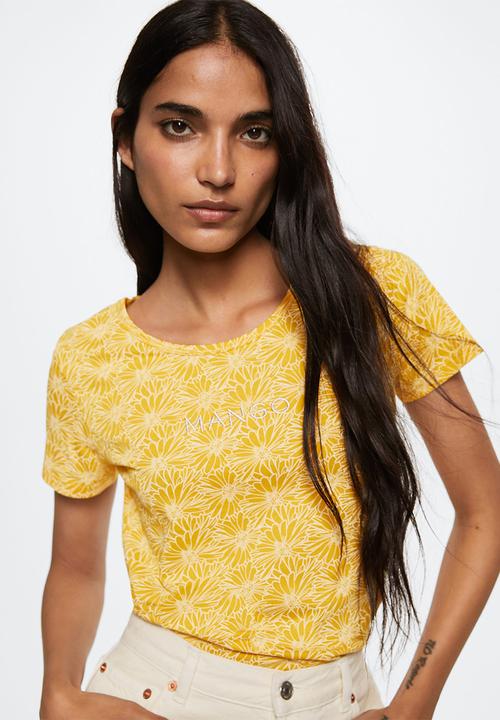 MANGO - T-shirtmangofi-h - light yellow