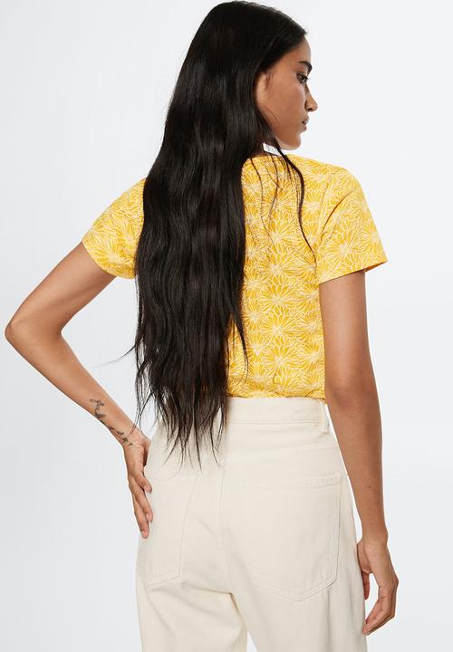 MANGO - T-shirtmangofi-h - light yellow