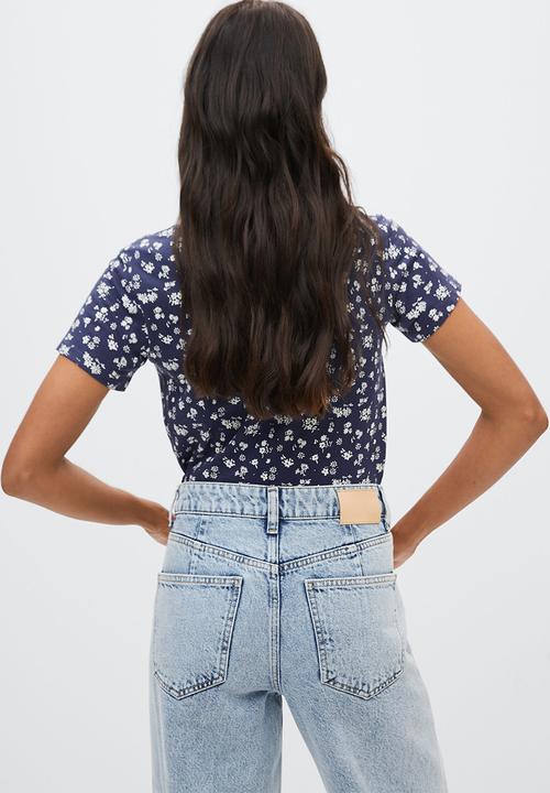 MANGO - T-shirtmangofi-h - light blue
