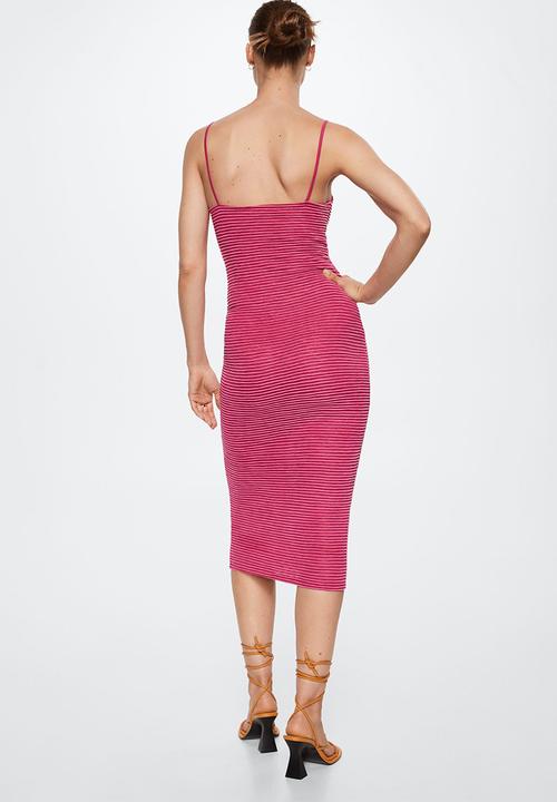 MANGO - Dress ray - bright pink