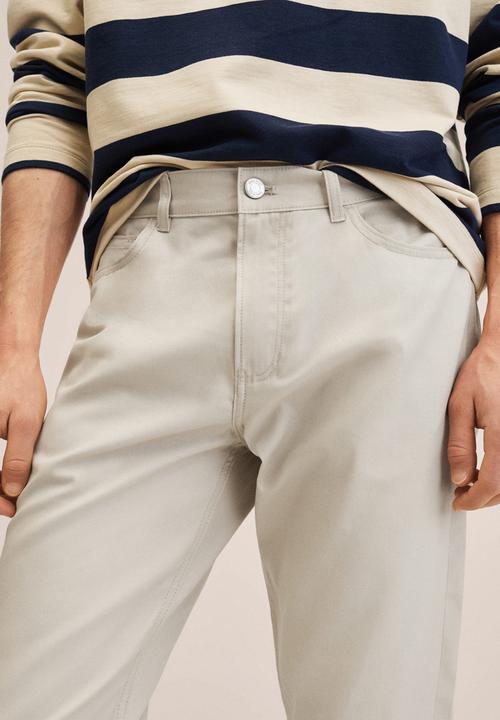 MANGO - Trousers - beige