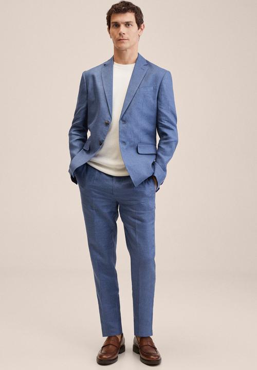 MANGO - Florida slim fit trouser - blue