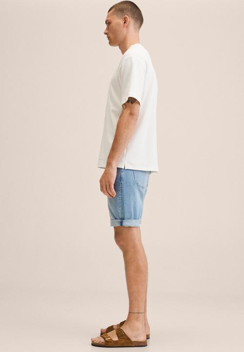 MANGO - Rock denim shorts  - light blue
