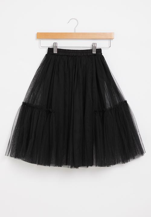 Rebel Republic - Girls mesh skirt - black