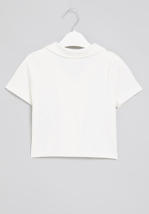 Cotton On - Britney short sleeve button through - vanilla
