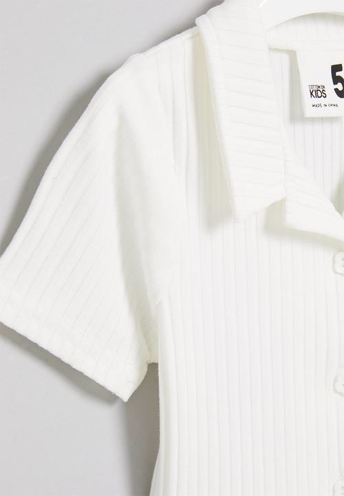 Cotton On - Britney short sleeve button through - vanilla