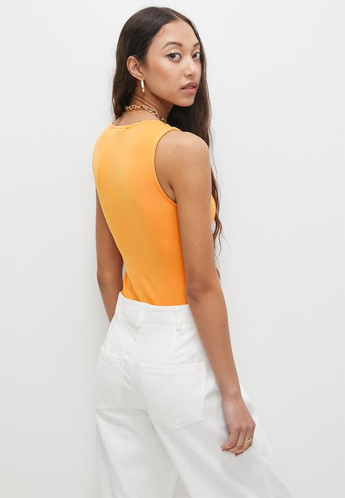 Superbalist - V-neck sleeveless bodysuit - orange 