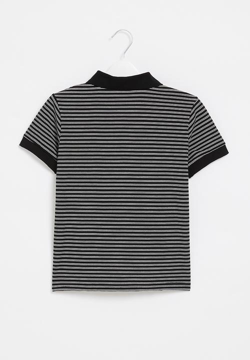 Pop Candy - Boys stripe golfer - black