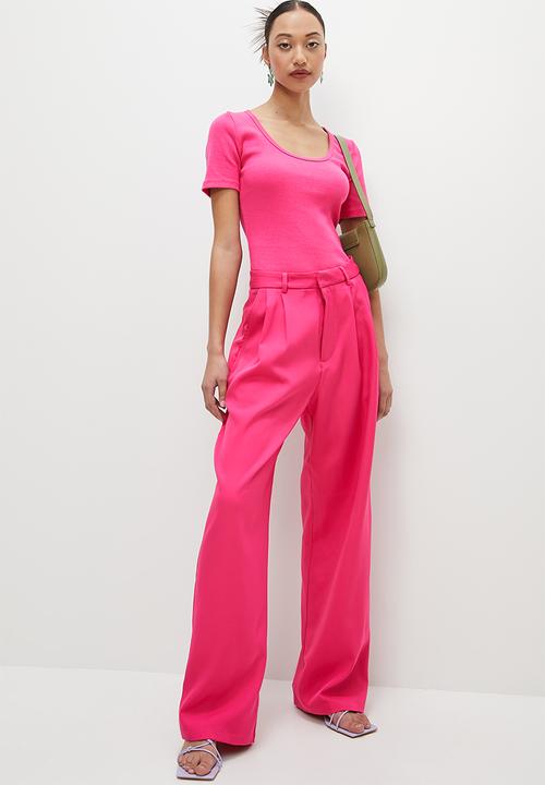 Superbalist - Single basic rib T-shirt - pink